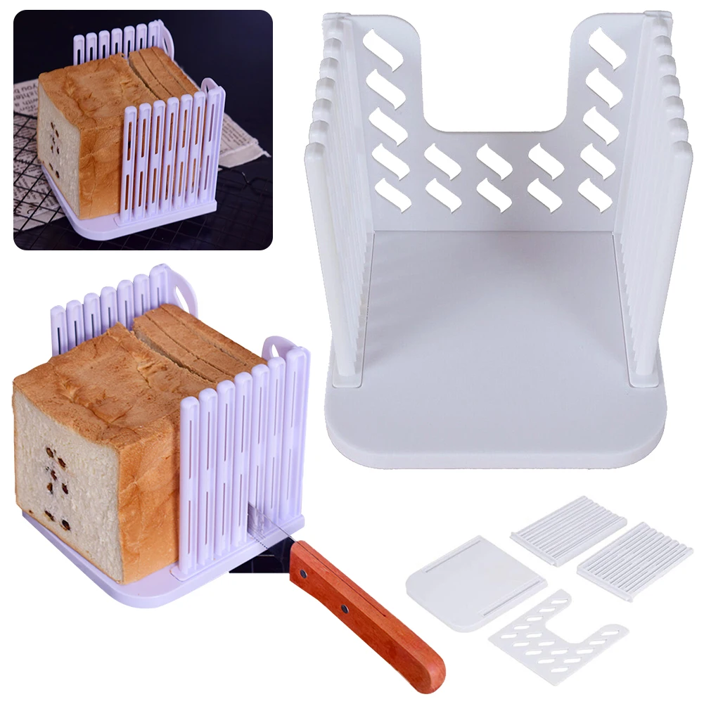 Adjustable Toast Slicer Foldable Toast Loaf Cutter Multifunctional Bread Cutting Guide Tool Kitchen Baking Tools baking tool,baking accessories,bread cutter