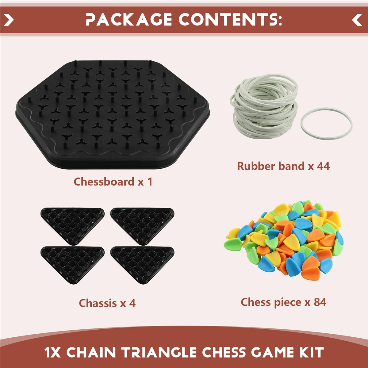 Chain Triangle Chess Game Triggle Rubber Band Game Educational Interactive Game Battle Set for Family Party Gifts 6