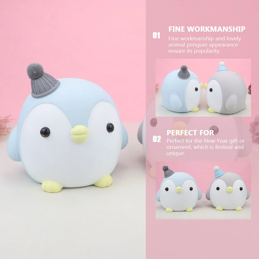 Penguin Shape Cartoon Coin Bank Money Box Cartoon Coin Bank Kids Holder Creative Saving Container Vinyl Material Home Decor 2