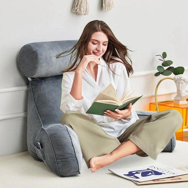 Reading Pillow, Back Rest Pillow for Sitting in Bed with Arms for