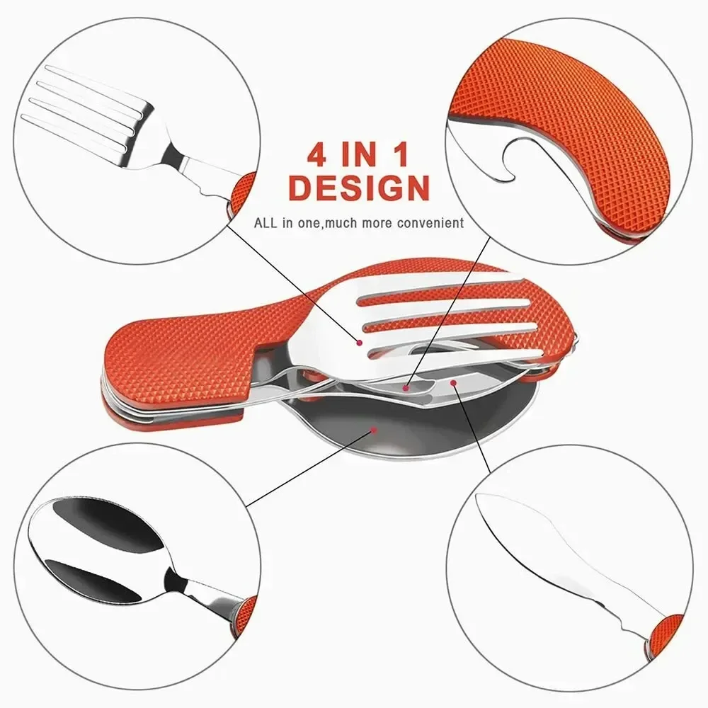 Spoon Combo For Outdoor Activities And SportsFork, Foldable Camping Utensil Set - Multi-Functional Knife,Camping Picnic Travel