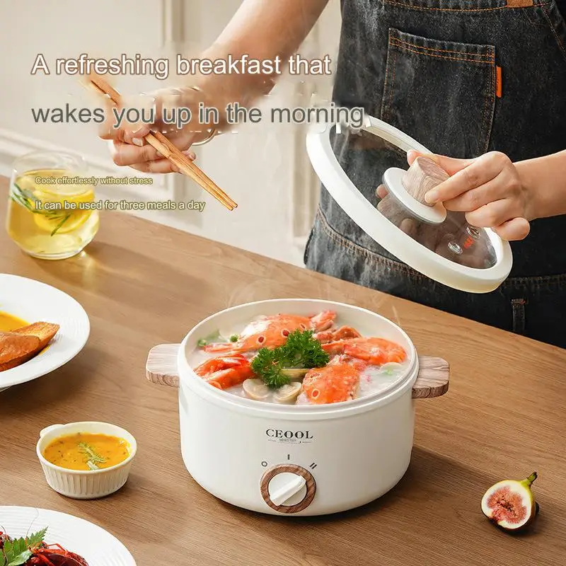 1.5L Mini Electric Instant Noodles Pot,Multi-Functional Non-Stick Boiling Pot,Dormitory Household 1-2 People Rice Cookers ,600W 5