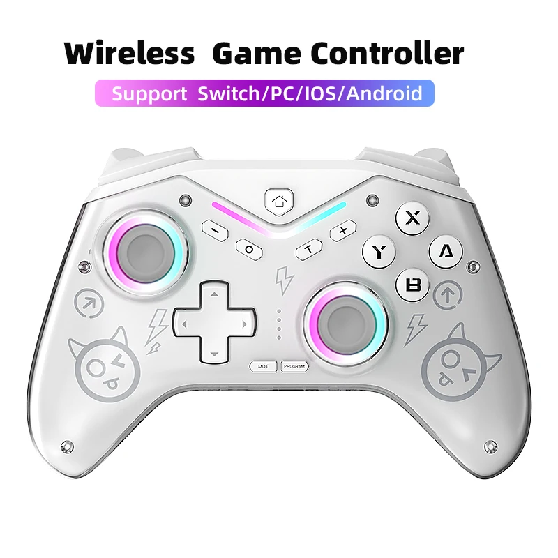 무선 제어 블루투스 USB 유선 게임패드 (닌텐도 스위치, 안드로이드, iOS, 아이폰, 스팀, PC, TV 컨트롤러, RGB 홀 액세서리)