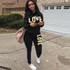 2 Piece Set Women Outfit LOVE Letter Print High Neck Hoodies Sweatshirt Pants Tracksuit 2022 Plus Size Streetwear Casual Suit 4