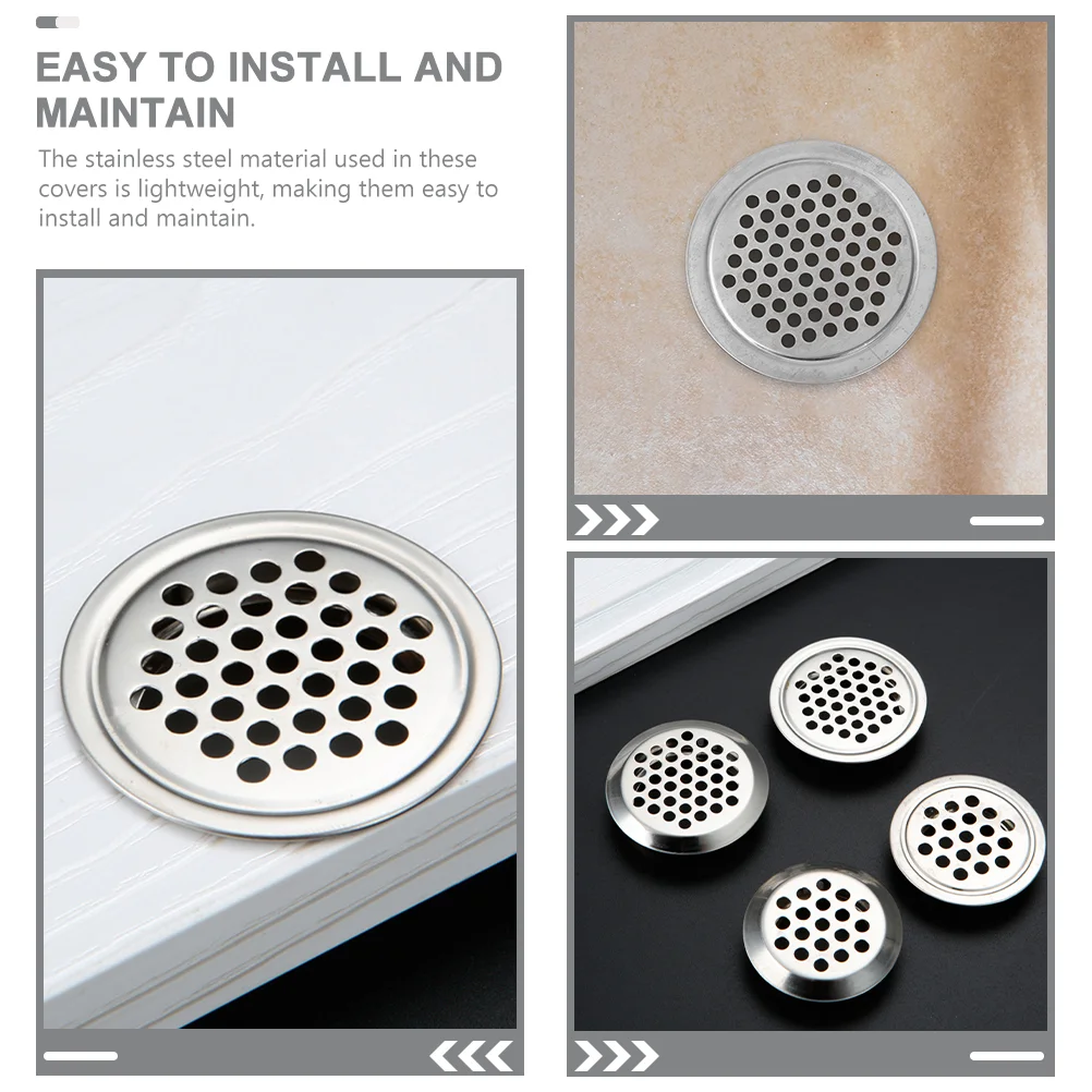 

100 Pcs Cupboard Round Vent Mesh Hole Small Air Blinds Cabinet Ventilation Stainless Steel