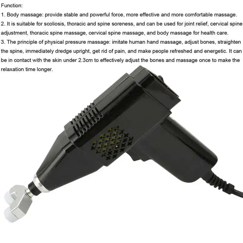 Electric Spine Adjusting Gun Replaceable Physiotherapy Heads Electric Spine Massage Gun Powerful Force 100‑240V for Scoliosis 5