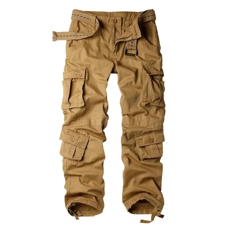 Pantalon cargo camouflage pur coton droit loose travail résistant pêche chasse randonnée