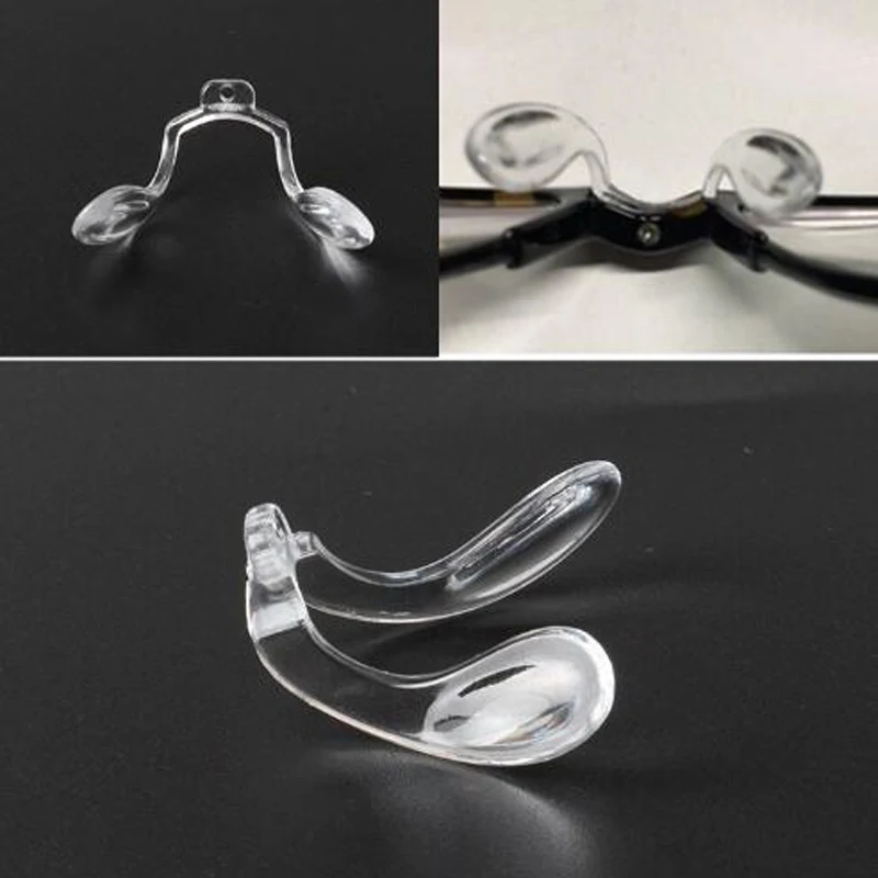 Shape U Style Connected Nose Saddle Octagonal Eyeglasses Soft Nose Pads For Insert On Glasses Translucent Anti-Slip Pad glasses nose pads