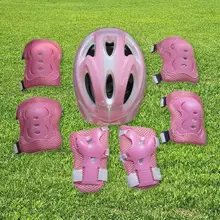 

Heavy Duty 7Pcs/ Set Delicate Cycling Helmet Knee Elbow Pad Set PVC Palm Guards Wear Resistant for Skatings