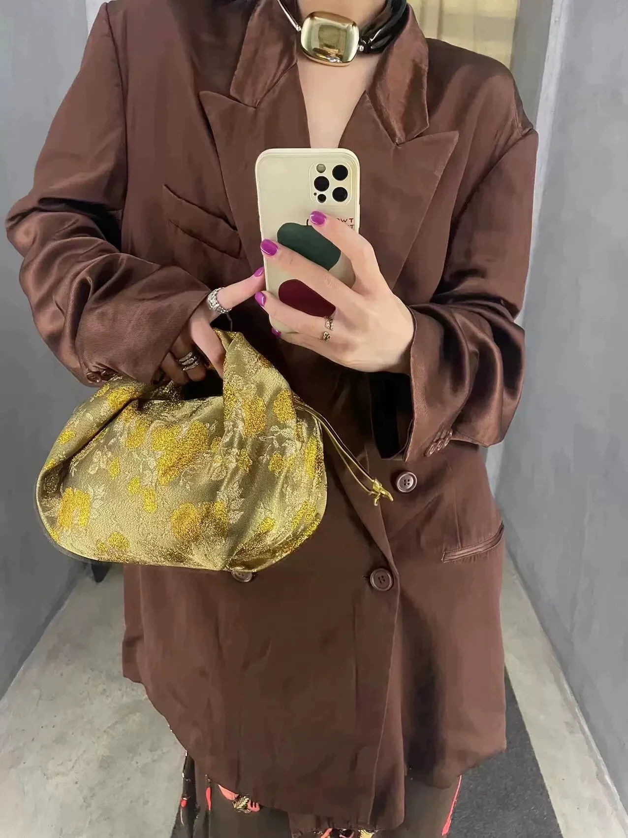 Fashion Satins Dumpling Bag Ruched Shoulder Bag Designer Tote Bags for Women Silk Hobo Cloud Crossbody Bags Female Shopper