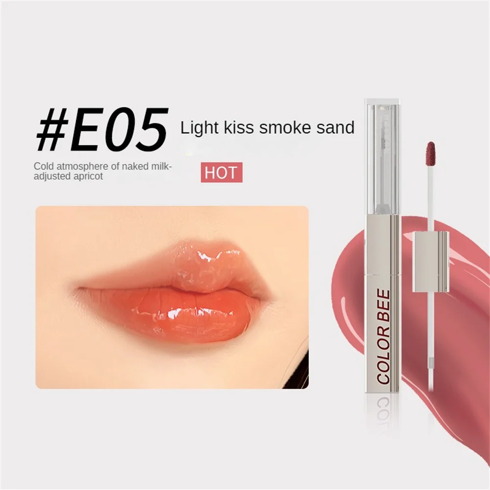 Double Lip Glaze Double-headed Transparent High Color Rendering Easy To Color No Fading Matte Mirror