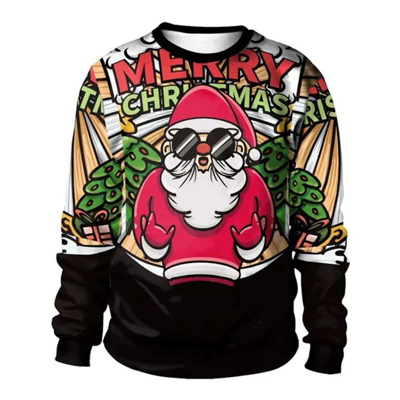 

2023 Christmas Collection Clothing Men's And Women's Tops 3d Printed Crew Neck Sweatshirt Holiday Casual Apparel Loose Oversize
