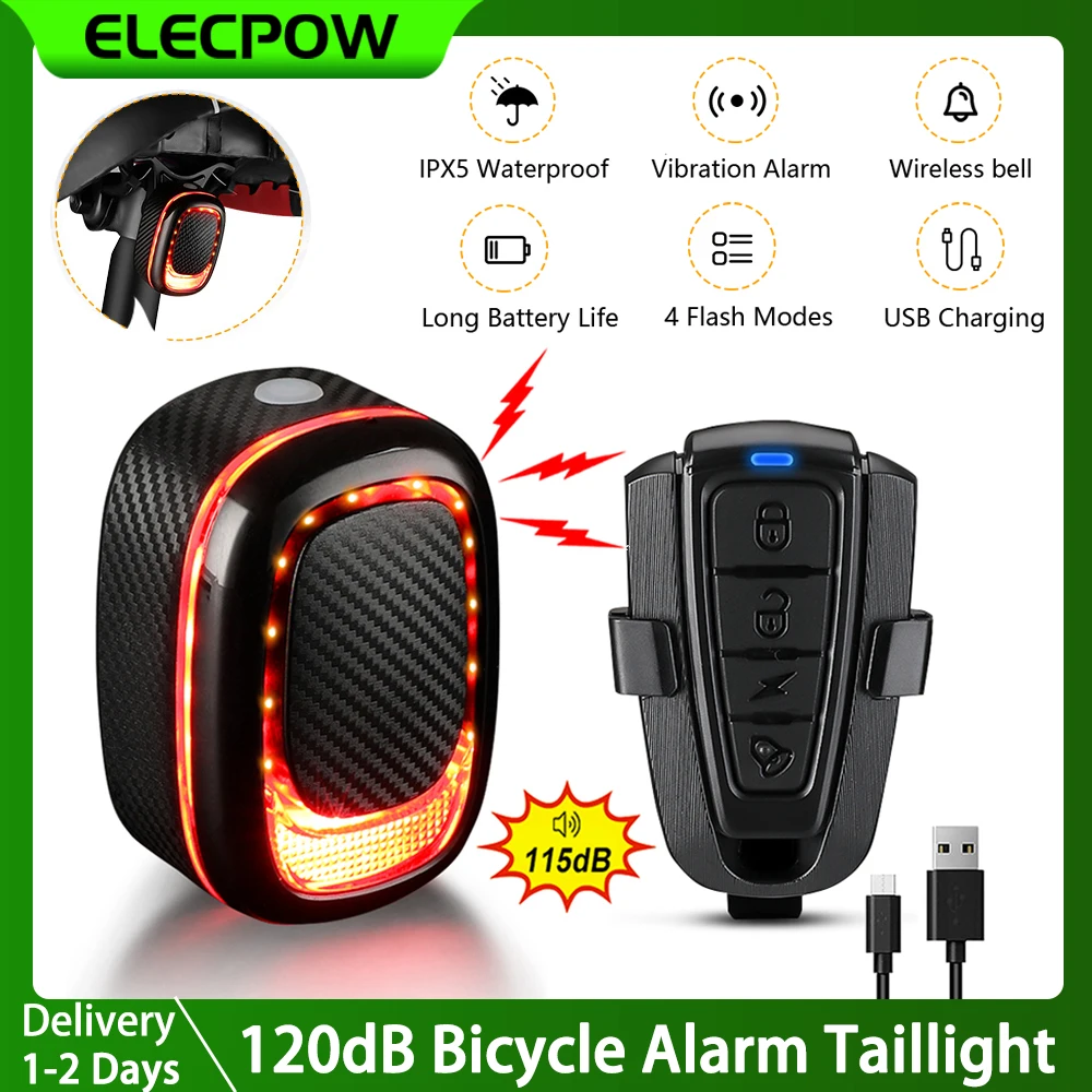 Elecpow Wireless Bike Anti-theft Alarm 120dB Rechargeable Waterproof Motorcycles Scooter Security Protection Vibration Alarm motorcycle alarm bicycle alarm security alarm wireless alarm