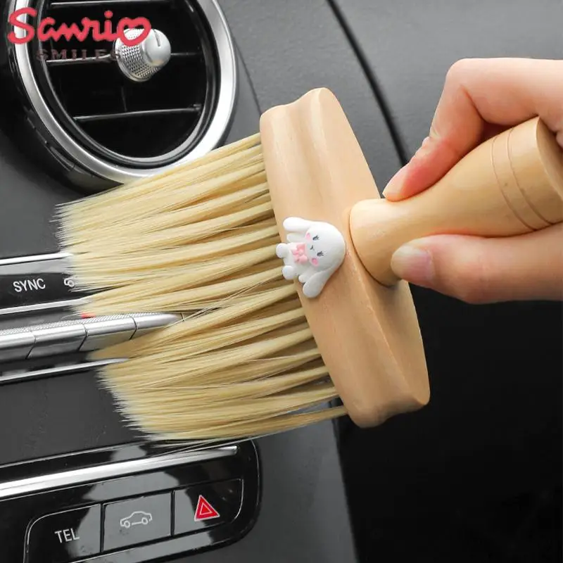 

Sanrio Car Interior Cleaning and Dust Removal Brush Cinnamoroll Cartoon Solid Wood Car Gap Cleaning and Dust Removal Soft Brush