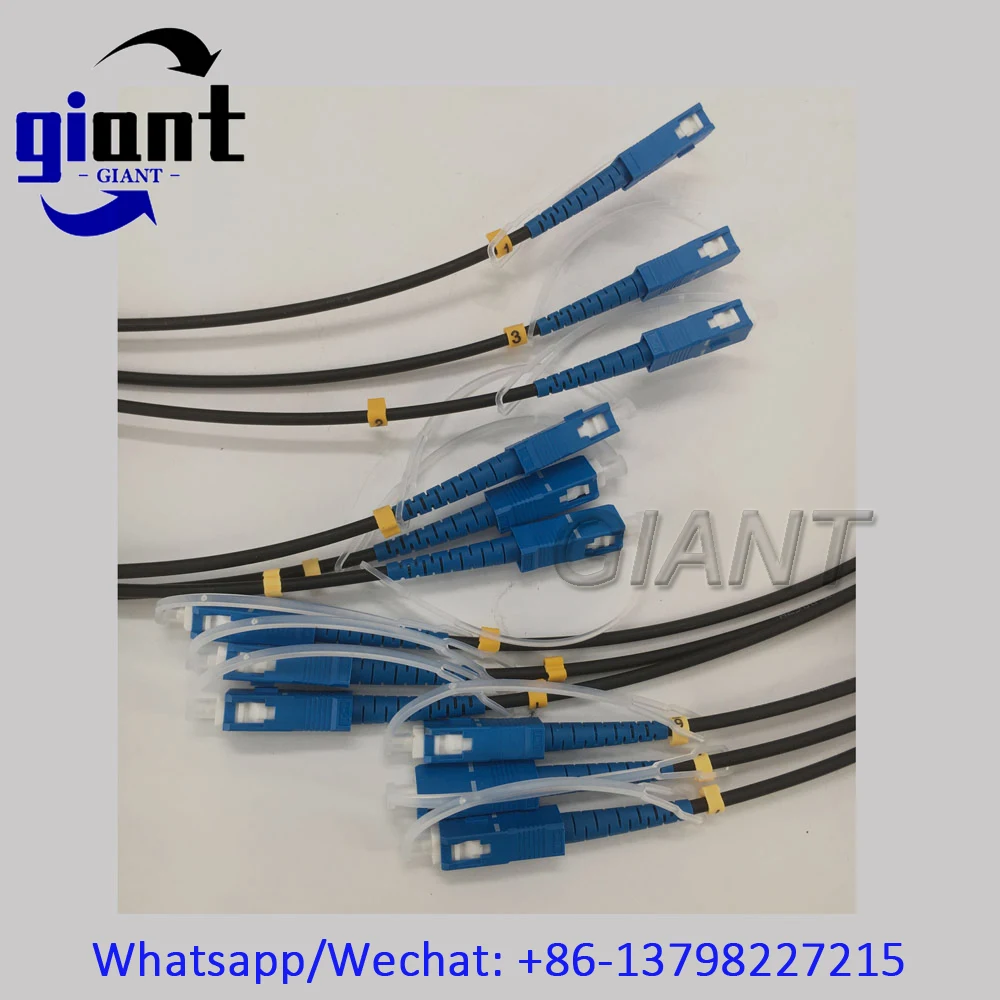 8C,250M,SC/UPC G657A1 SM,단일 모드 5.0mm 수입 아라미드 원사 LSZH/TPU 재킷 PCD380 릴이 있는 장갑 케이블 섬유 패치 코드