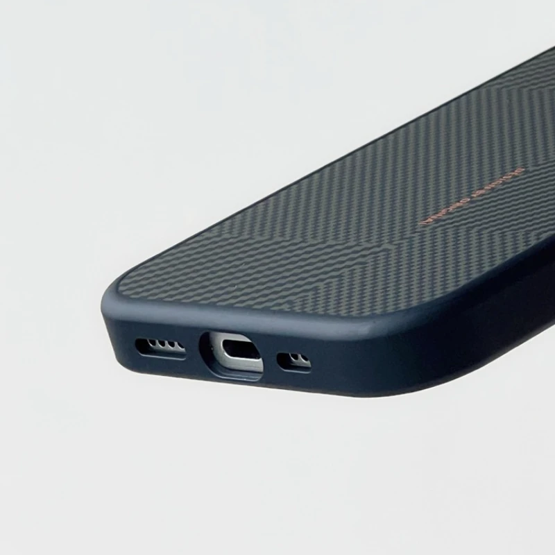 Carbon Fiber Texture Matte Magnetic Phone Case with Lens Protection and Soft Frame Cover