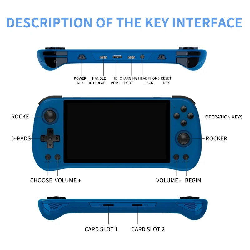 POWKIDDY X55 Retro Console 5.5 INCH 1280*720 IPS Screen RK3566 Handheld Game Console Open-Source  Gifts 512G 80000games