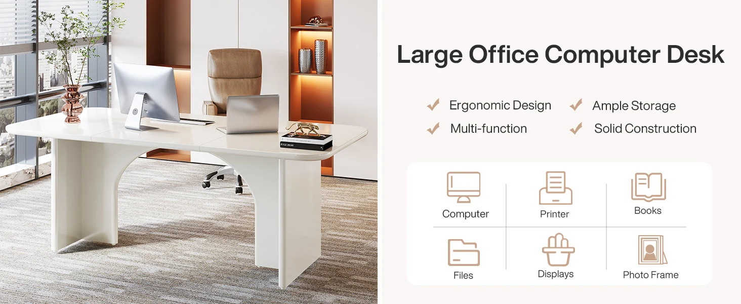 Modern Home Office Computer Desk for 1-2 Person