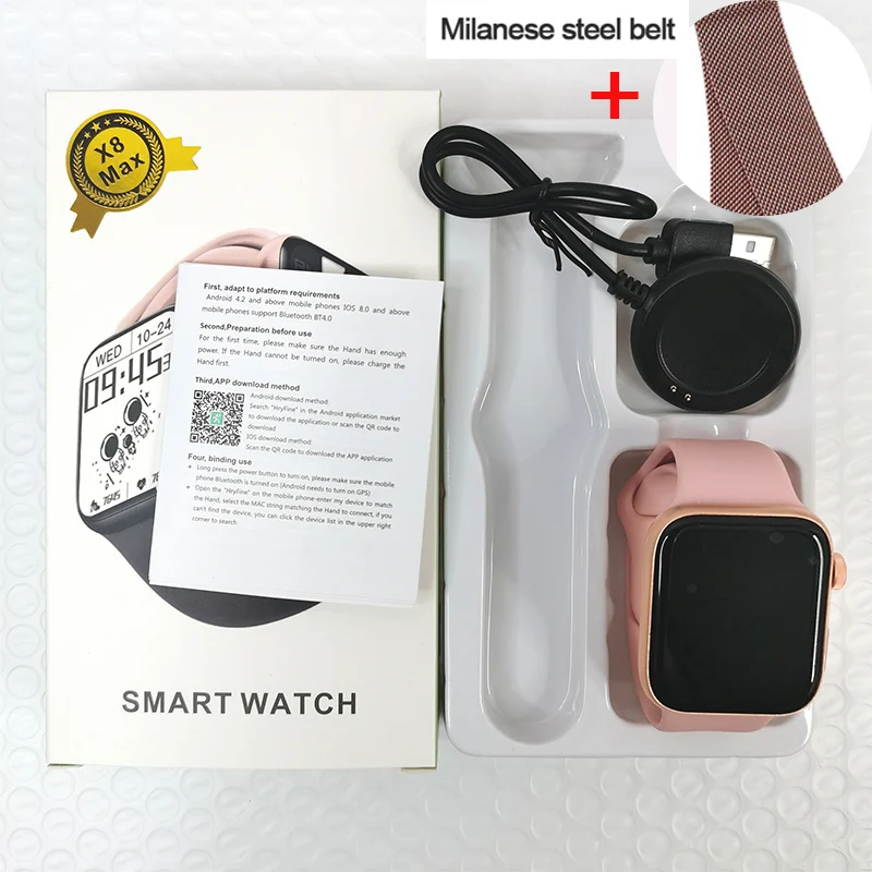 2022 New X8 Max Wholesale Smart Watch X8max SmartWatch 1.75inch Dialing Bluetooth Music Sports Sleep Monitoring Heart-rate PK X8 