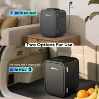 Мини-холодильник на 4 литра/6 банок, портативный охладитель и подогреватель, холодильник для спальни, офиса и автомобиля, отлично подходит для еды, напитков, косметики — изображение 5