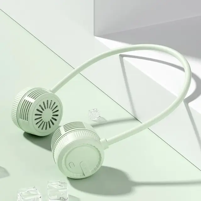 Hordozható Nyaki Ventilátor Kihangosító Pengél Nélküli Ventilátorok Háromfokozatú Csere Könnyű Pengék Rajongók Nők Férfiak Irodái - Image 2