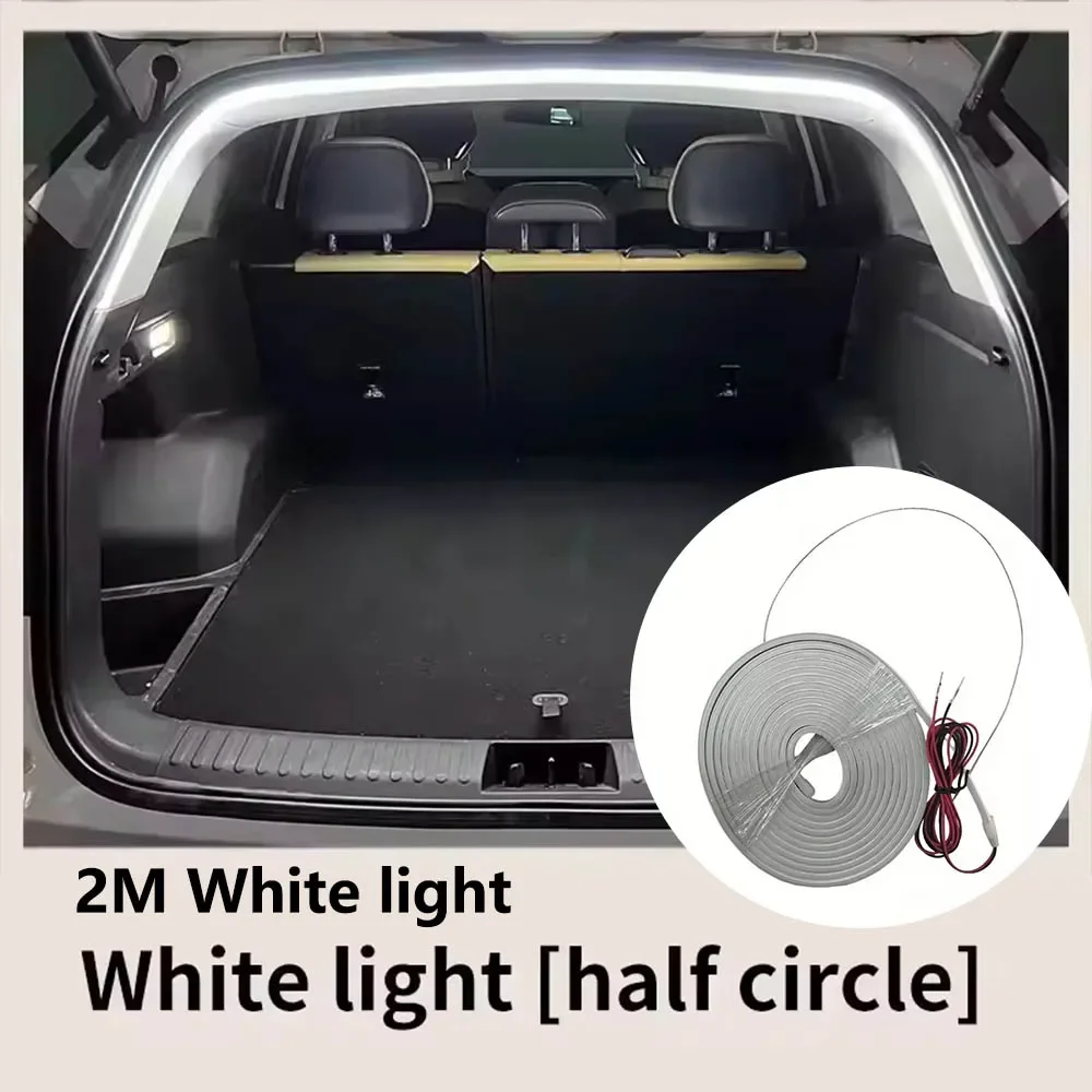 Carro de alto brilho tronco iluminação luz ambiente decoração interior led fiação livre detecção automática bagageira tira luz