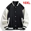Black Baseball Jacket Men Plus Size 10XL Bomber Jackets Coats Fashion Casual Patchwork Jacket Male Big Size 10XL Outerwear 1