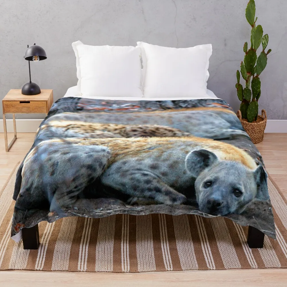 

HAPPY and well fedHYENA'S - Crocuta crocuta Throw Blanket cosplay anime For Decorative Sofa Large for sofa Hairys Blankets