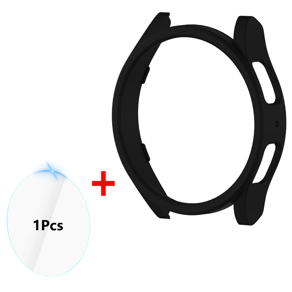 Premium Waterproof PC Cover with Tempered Glass Protector for Samsung Galaxy Watch 6 and Classic
