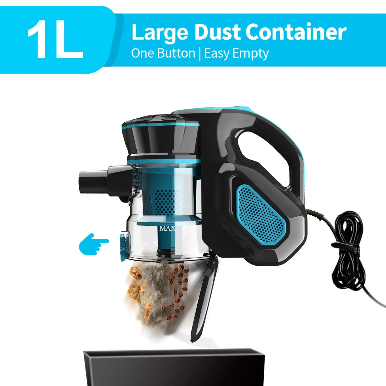 INSE I5 Corded Vacuum Cleaner with 600W Motor 18Kpa Powerful Stick Handheld Vaccum Cleaner for Home Pet Hair Hard Floor Cleaning 4