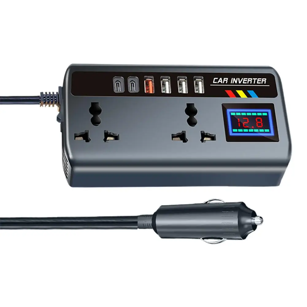 자동차 인버터 변환기 12V/24V 220V 고속 충전 포트 휴대용 자동차 충전기 인버터 3 USB 포트 차량용 인버터