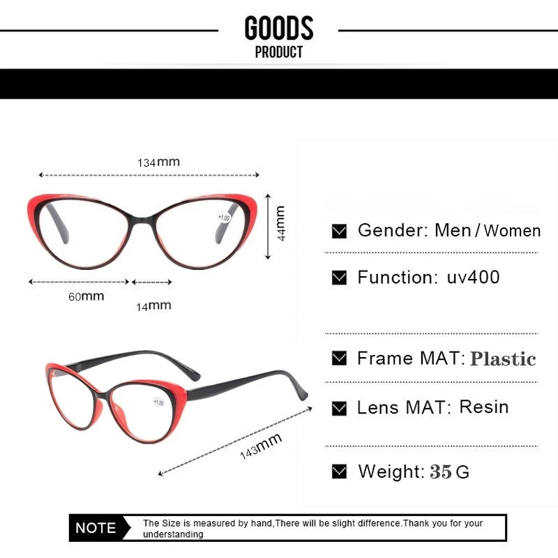Reading Glasses Women Men Hyperopia Computer Diopter +1.0~+4.0