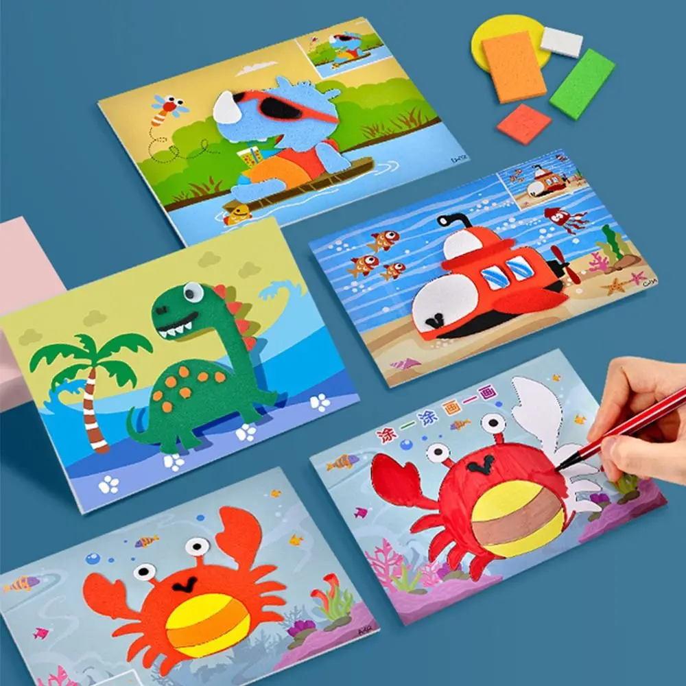 

10Pcs/Set EVA 3D EVA Foam Stickers Water-proof Double Sided Use Early Education Toy Reusable Learning Cognition Toy Kids Toy