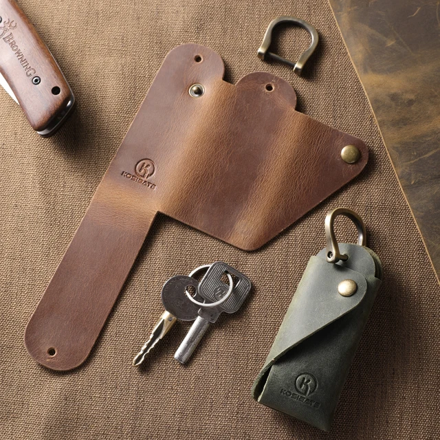 Organisateur/support de clés minimaliste en cuir véritable 1
