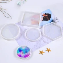 

Silicone Primary Color DIY Crystal Epoxy Mold Geometry Pendulum Saucer Coaster Manual Epoxy Mirror Silicone Mold for Pallet