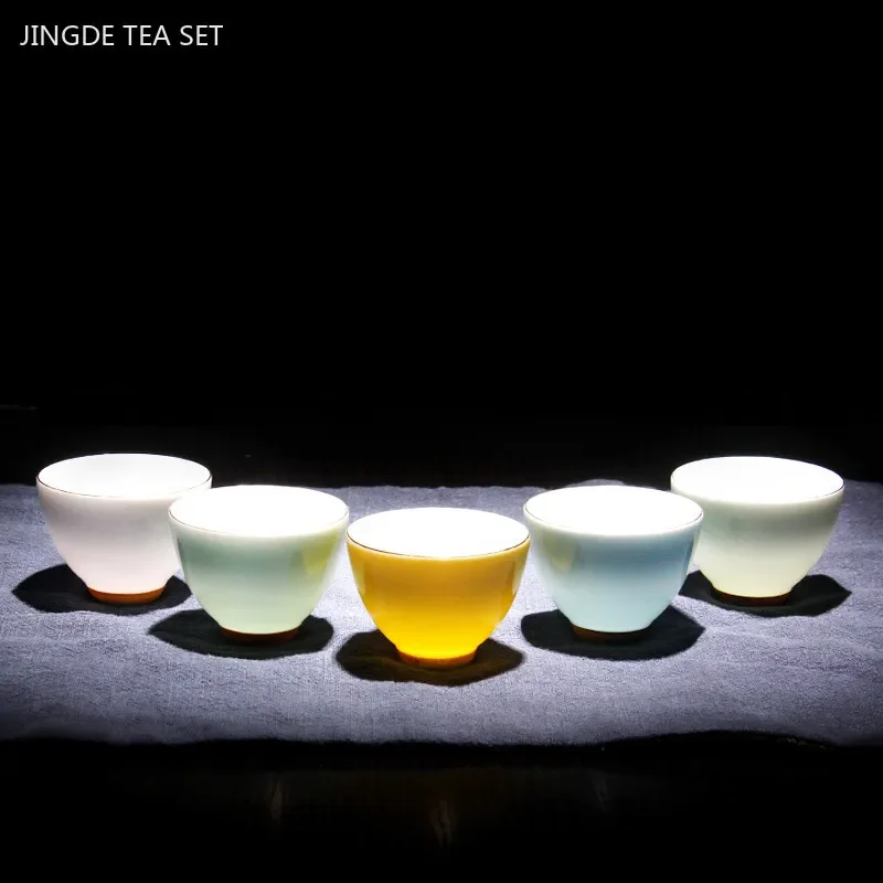 6pcs/50ml Exquisite Ceramic Tea Cup Set Chinese Zen Master Cup Handmade Beauty Portable Teacup Custom Ceramic Tea Set