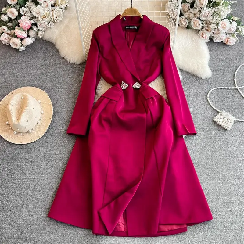 autumn-winter-french-hepburn-style-blazer-dress-women-elegant-long-sleeve-suit-collar-slim-a-line-windbreaker-coat-dress-z3856