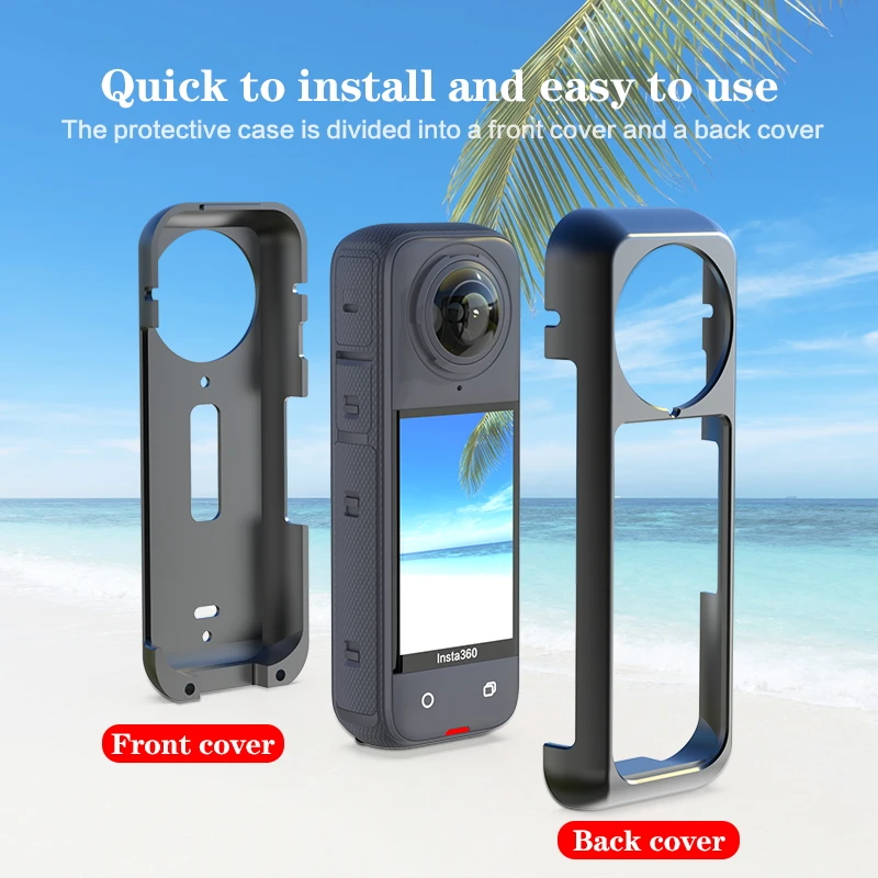 Metalinė apsauginė kamerų karkasės Insta360 X4 - Prieš krentant su objektyvu apsaugos