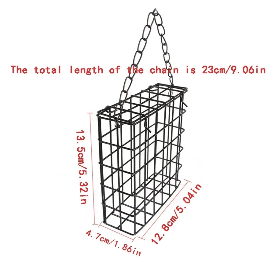 Bird Feeder square wire mesh with chain hanging 1pc