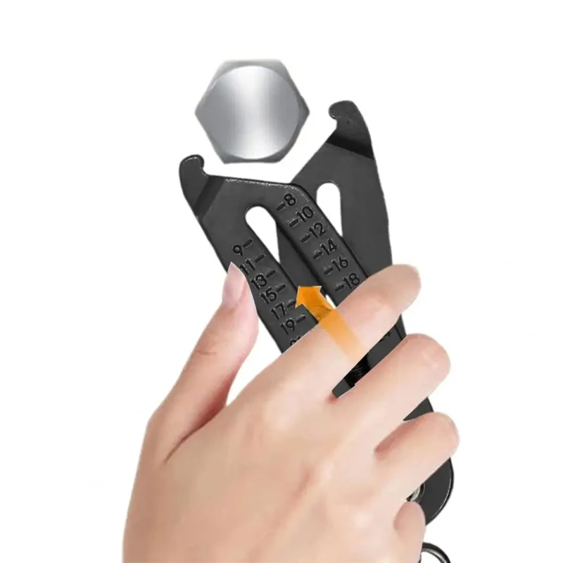 Y43A-Portable Precise Thread Size Checker Keychain-Bolt Size Finder Keychain, Nut And Bolt Thread Gauge Identifier Tool