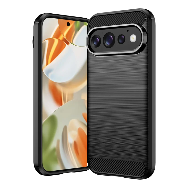 Carbon Fiber Shockproof Silicone Bumper Phone Case Cover