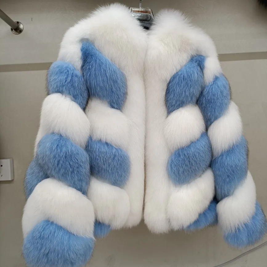 

Furshehe 2023 New Winter Women Real Fox Fur Jacket 100% Natural Fur Coat Luxury Streetwear Fashion Outerwear