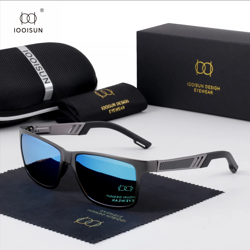 

IOOISUN Men Polarized Sunglasses Aluminum Magnesium Frame Sport Sun Glasses Anti-Glare Goggles UV400 Driving Eyewear for Male