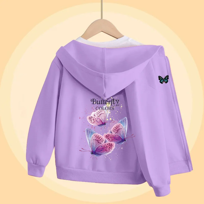 Butterfly Sweet Coat for Girls - Autumn Long Sleeve Fashion Hoodie Sweatshirt