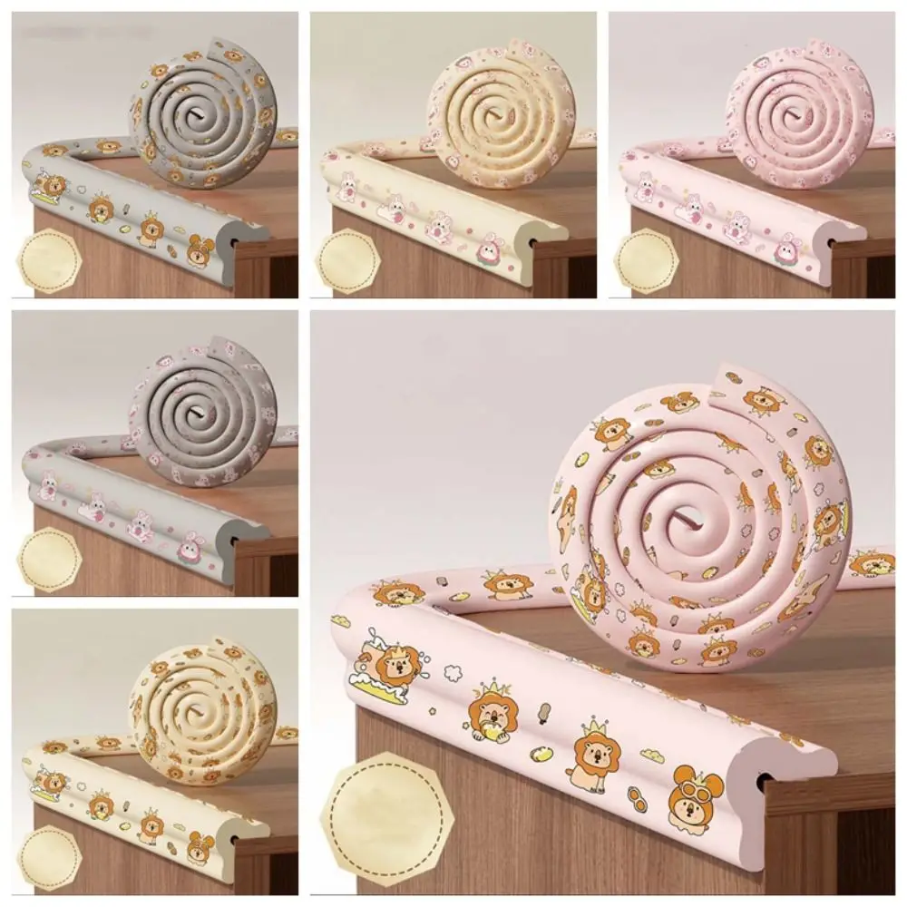 Creative Soft Baby Anti-collision Strip Cartoon Traceless NBR Edge Corner Beige Pink Anti-collision Protection Corner Kids