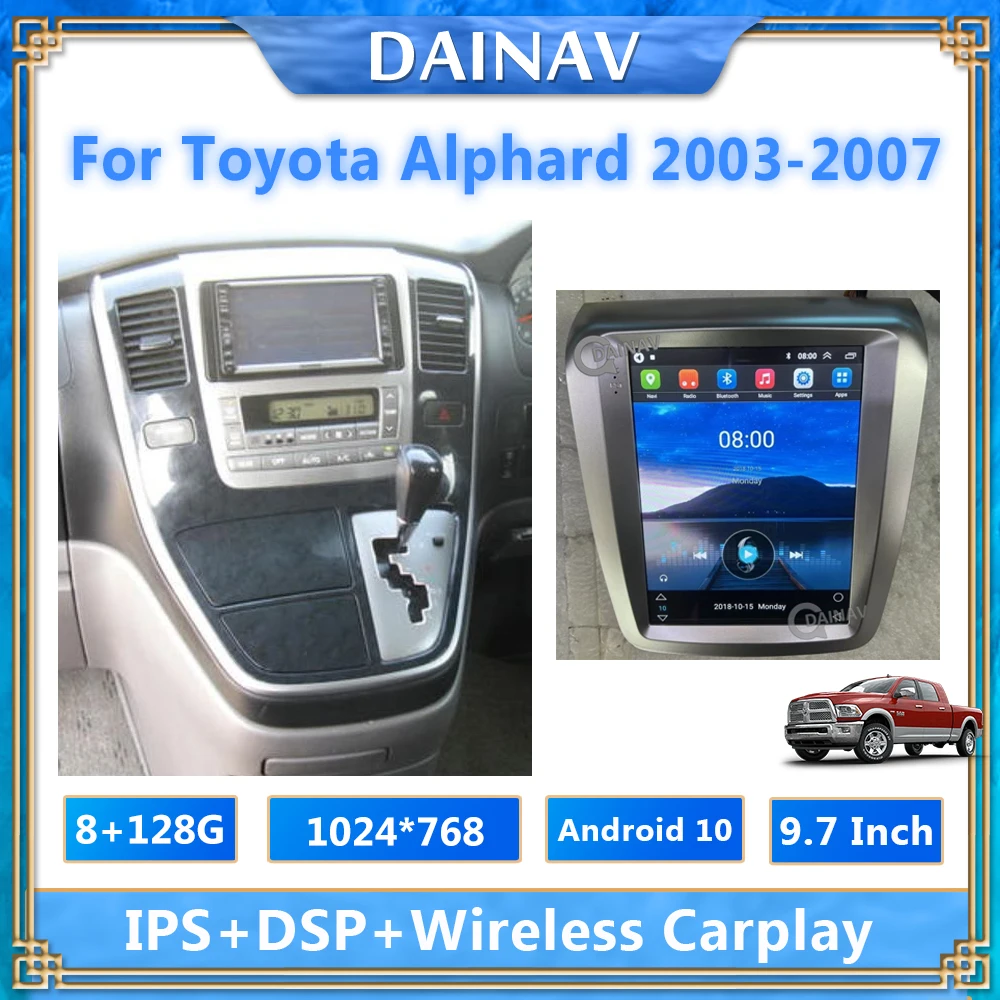 

8+128GB Car Radio 2din Android 10 For Toyota Alphard 2002 2003 2004 2005 2006 2007 Car Stereo multimedia player radio Head unitr