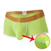 Men Boxer Lingerie Breathable Thin Ice Silk Underwear Sexy Bulge Front Open Penis Large Pouch Men Boxershorts Solid Male Panties 1