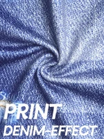 Plus-size women's skinny shorts imitation denim print women's fashion casual high stretch summer sports pants - Image 5