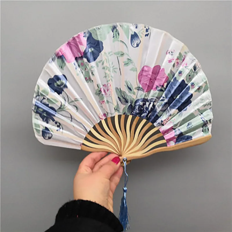 Japanese Style Folding Fan for Women, Craft Hanfu Accessories, Foldable Lady, Photography Props, Home Ornaments, 1Pc