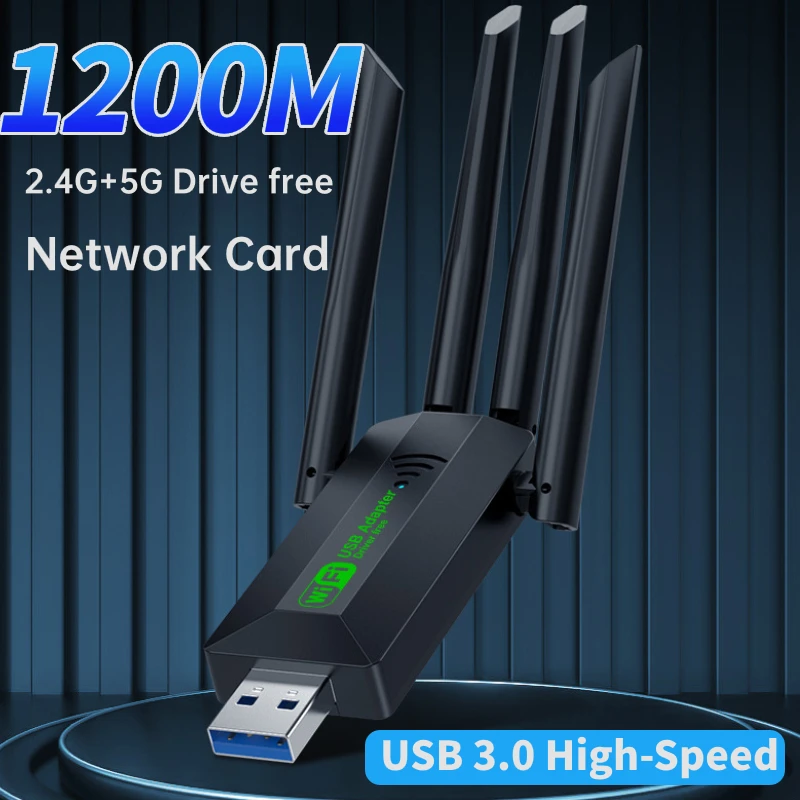 1200-MBit-s-WLAN-USB-Adapter-Dualband-2-4g-5GHz-WLAN-Dongle-mit-4 ...